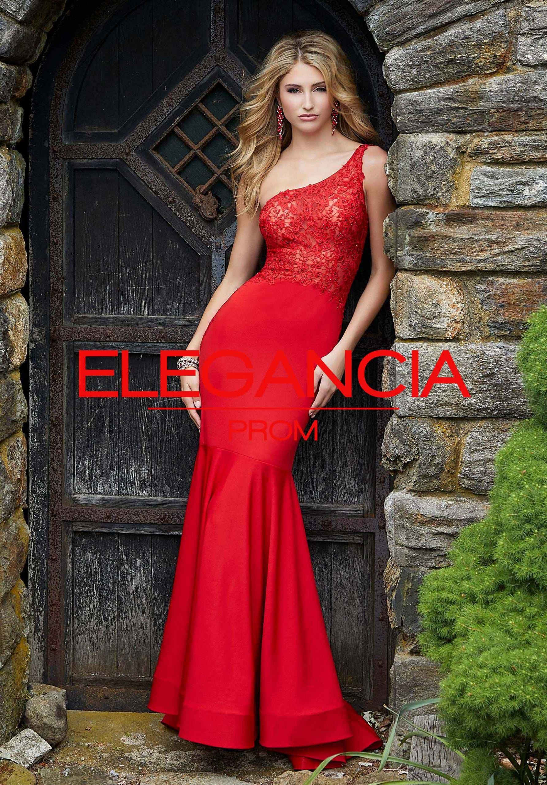 Fitted Beaded Lace Prom gown Elegancia Formal Wear