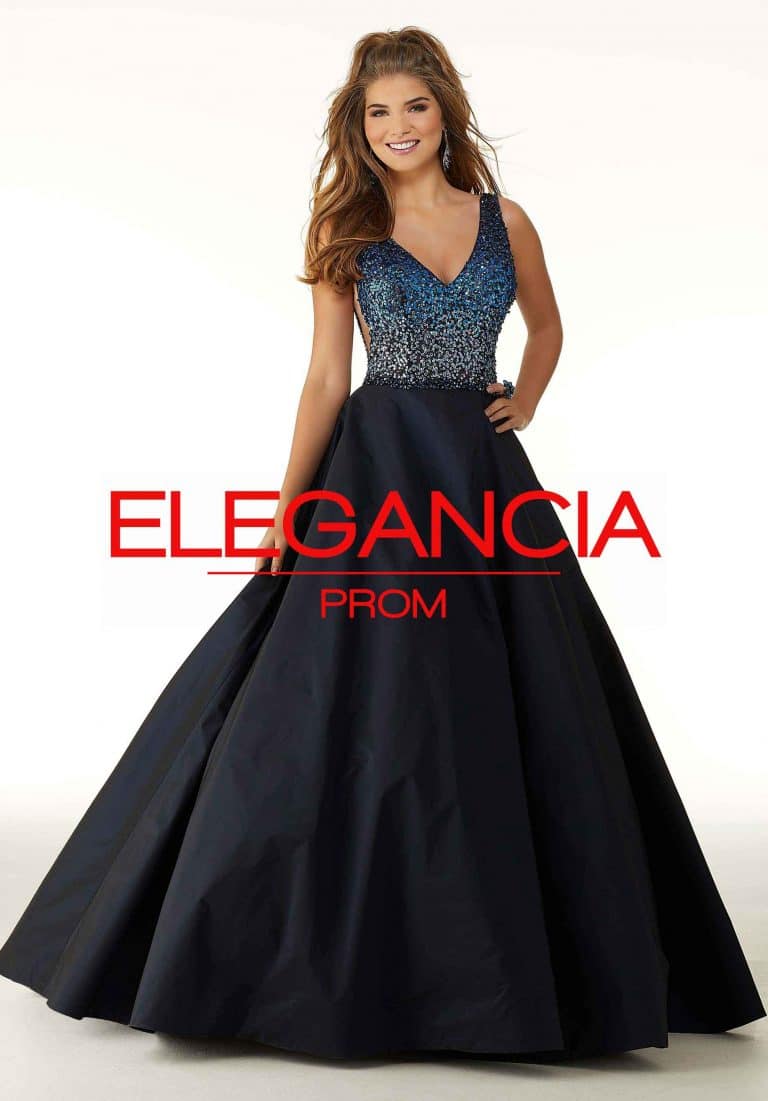 Sequin A Line Sequin Ombre Prom Dress