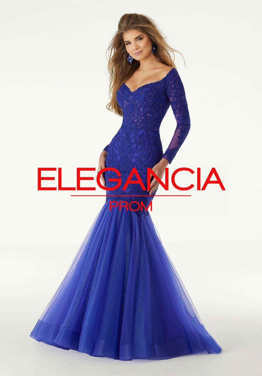 Patterned Sequin A Line Prom Dress Elegancia Formal Wear