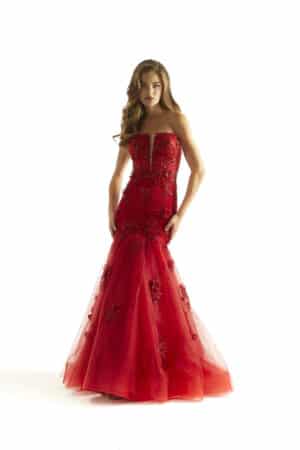 red mermaid gown