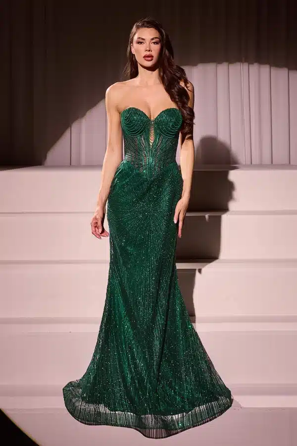 emerald green prom dress