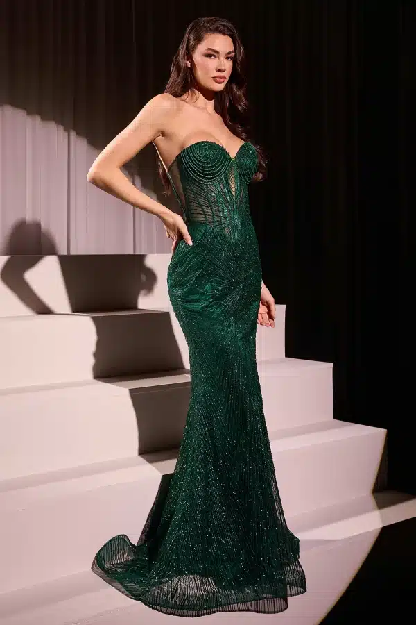 emerald green gown