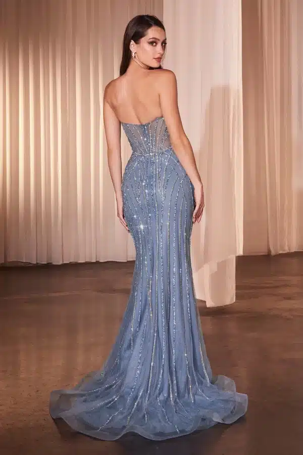 the back of a prom dress