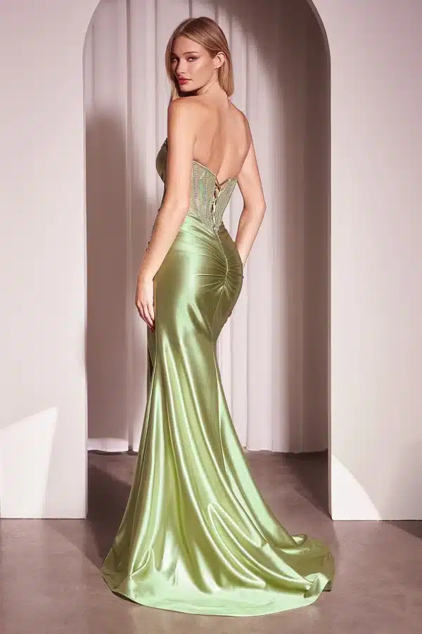 Strapless Dress with Plunging Neckline - Image 3