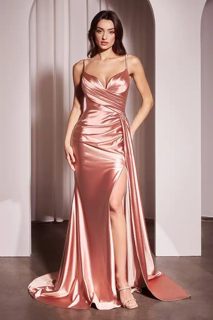 rose gold prom dress