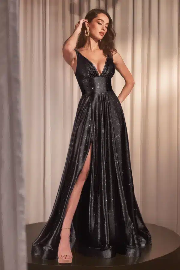 A-Line Glitter Satin Dress - Image 7