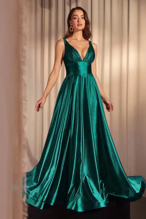 emerald green prom dress