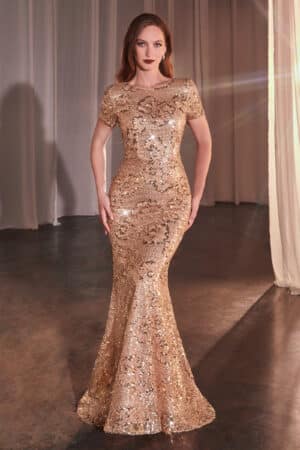 rose gold prom dress