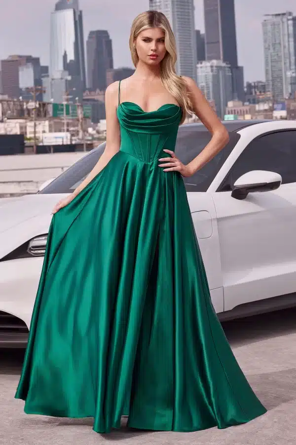 emerald green prom dress