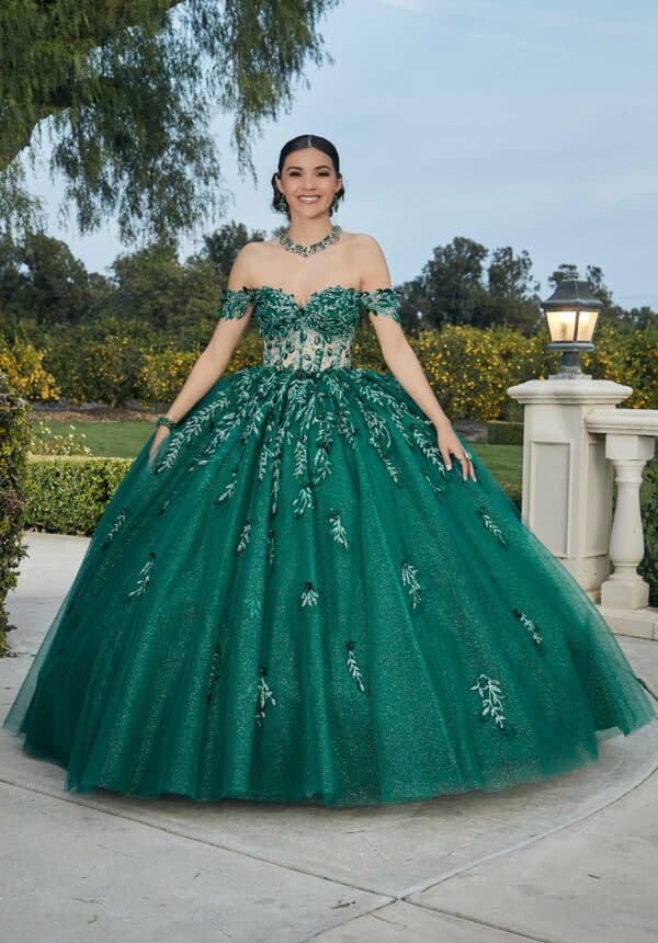 quince gown with sheer bodice