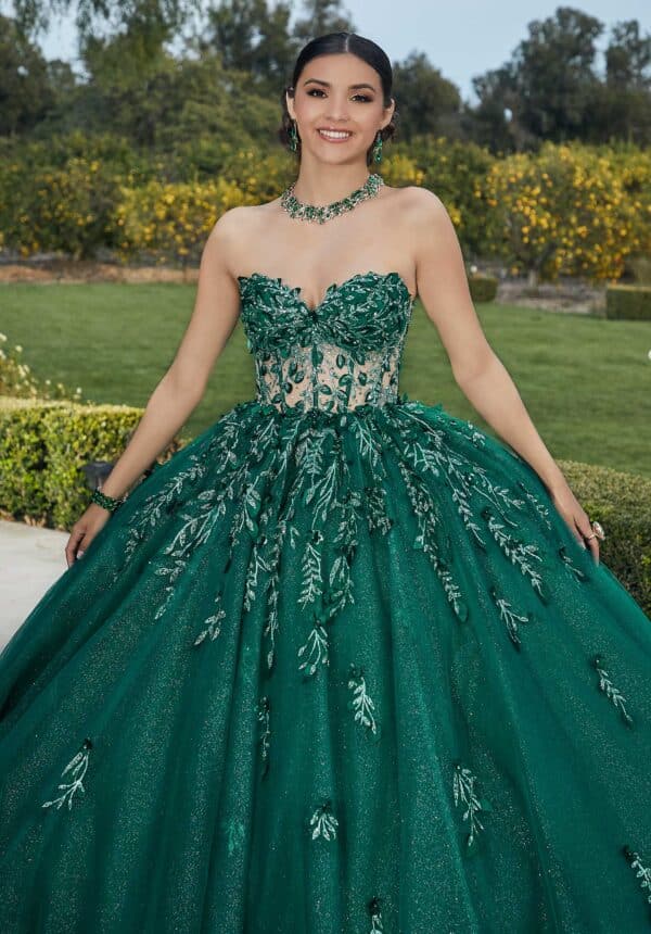 green quinceanera dress