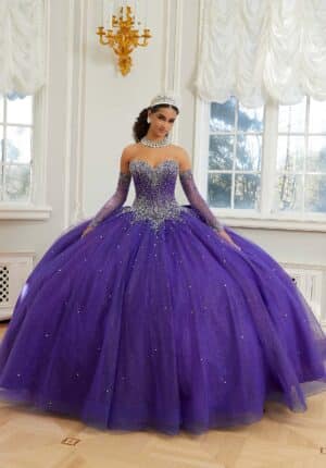 royal purple quinceanera gown