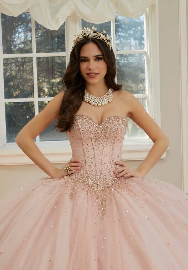 blush ball gown