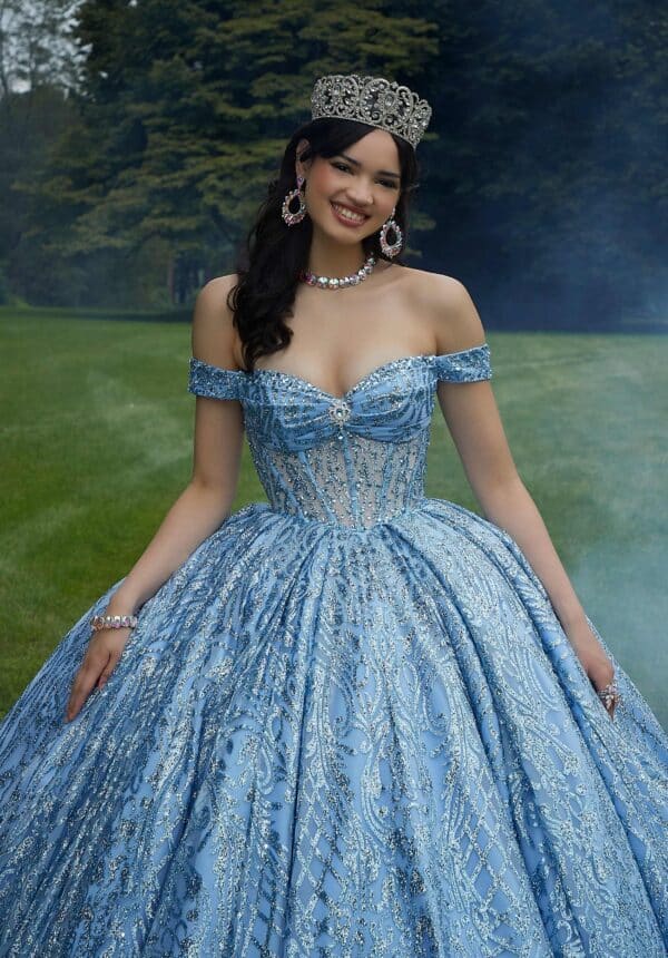blue quinceanera dress