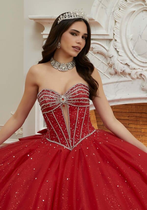 Blingy Quinceañera Ball Gown with Sparkle Tulle - Image 5