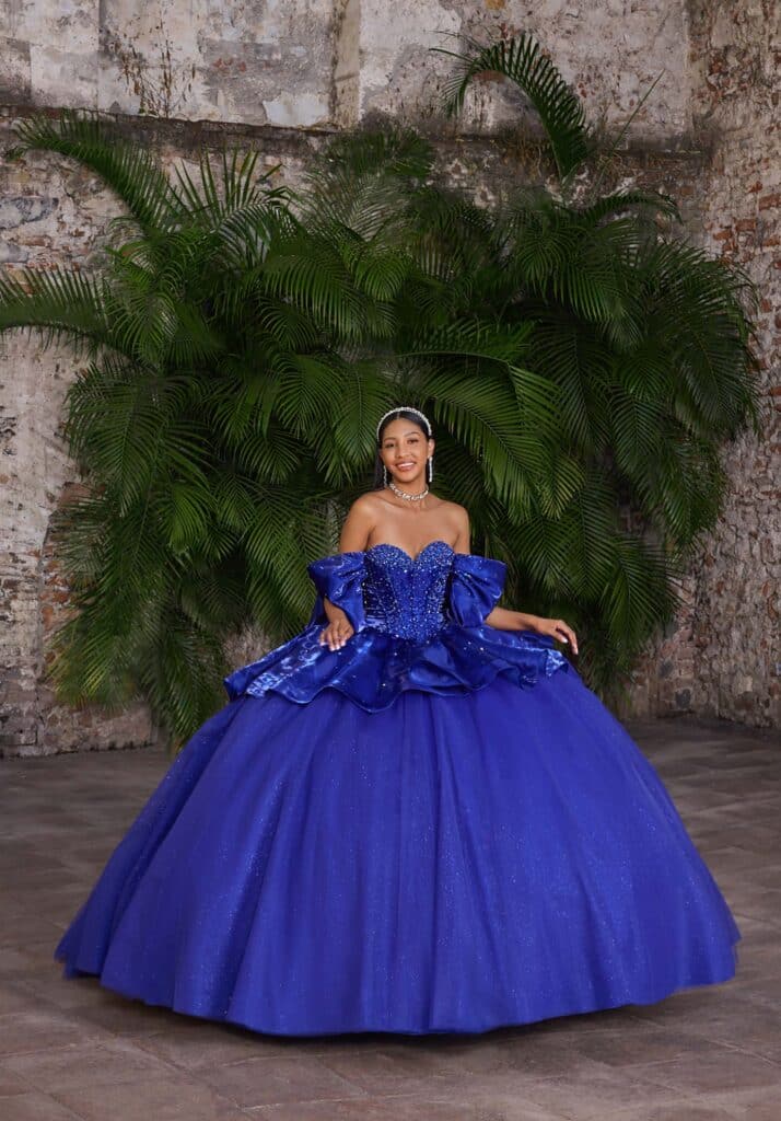 dark blue quince gown
