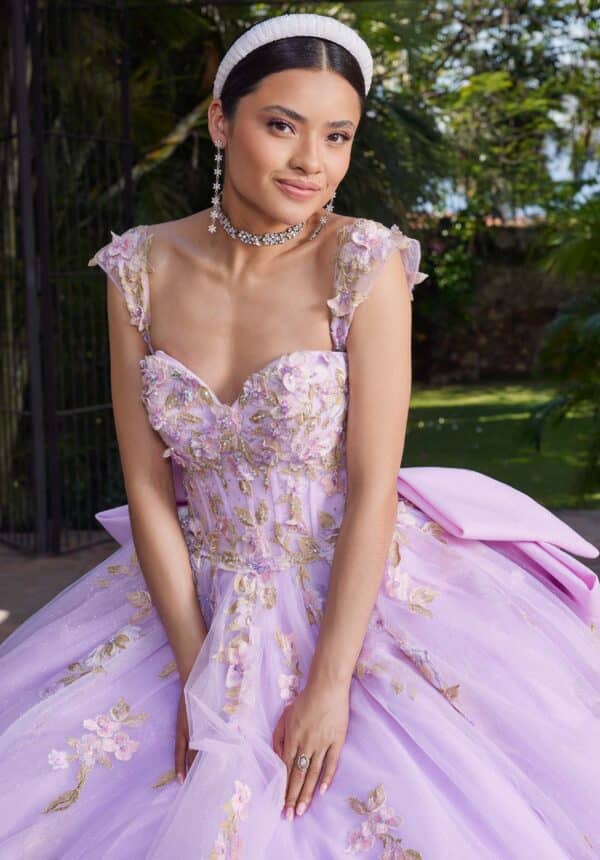 quince gown with floral beading