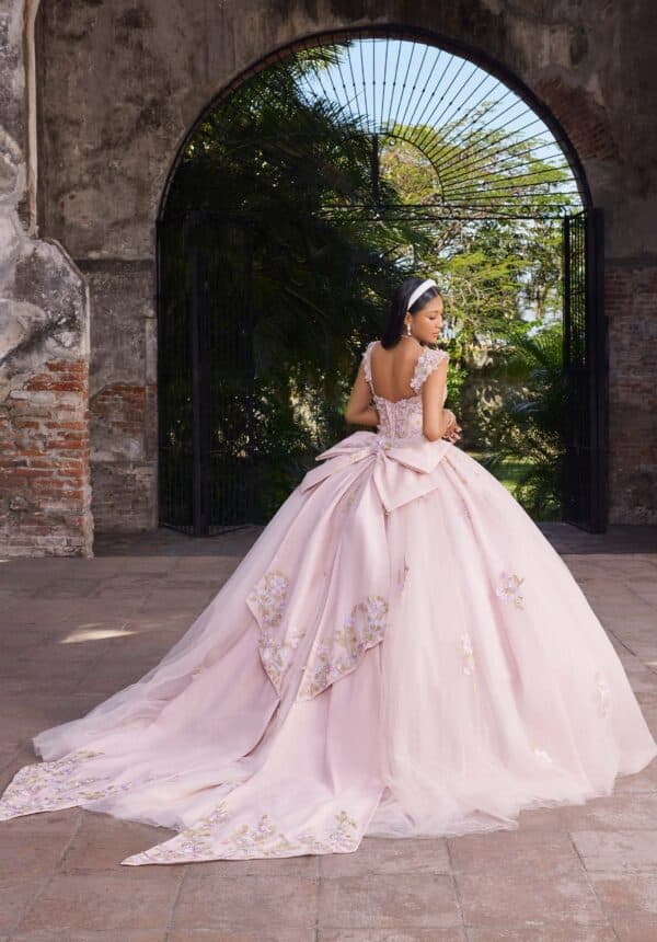 Glitter Ball Gown with Floral Sequins and Beading - Image 7