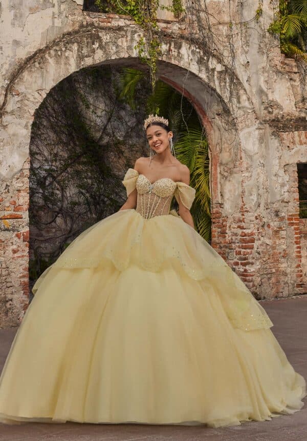 Halter Neck Ball Gown with Peplum Skirt - Image 4