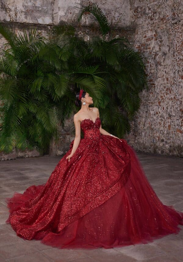 Ball Gown with Asymmetrical Peplum - Image 4
