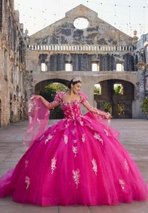 fuchsia ball gown