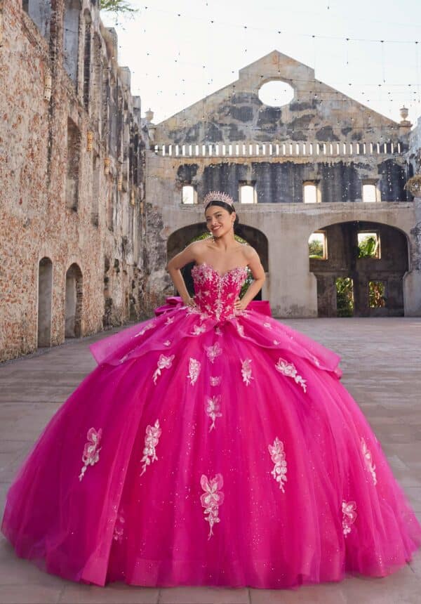 pink and silver gown