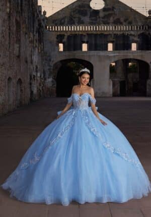 blue quinceanera dress